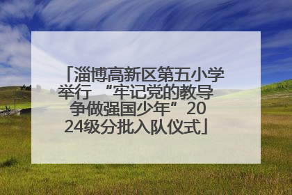 淄博高新区第五小学举行 “牢记党的教导 争做强国少年”2024级分批入队仪式